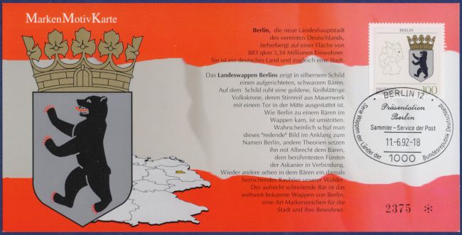 MiNrm 1588 entwertet durch den Berliner Oval-ESST auf einer Motivkarte.