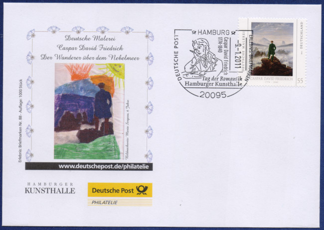 Kuvert der DPAG mit dem Sonderstempel der Veranstaltung auf einer Briefmarke mit dem berühmten Gemälde.