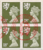 GB-S 48 - Viererblock gestempelt auf einem Brief