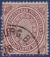 Hamburger Stadtpostmarke NDP 24 - Aptierter DR K1 Briefpostamt 1874.