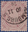 Hamburger Stadtpostmarke NDP 24 - Aptierter DR K1 Briefpostamt 1874.